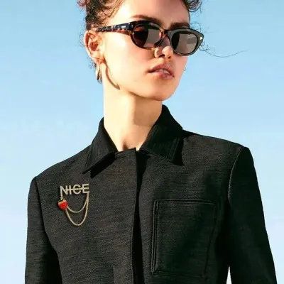 Nice Letter Strawberry Brooch Pin